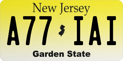 NJ license plate A77IAI