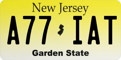 NJ license plate A77IAT