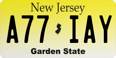 NJ license plate A77IAY
