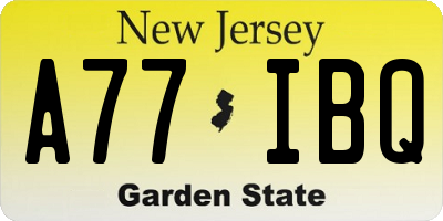 NJ license plate A77IBQ