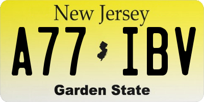 NJ license plate A77IBV