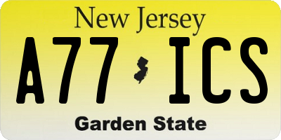 NJ license plate A77ICS