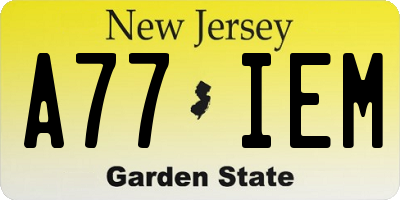 NJ license plate A77IEM