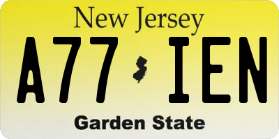 NJ license plate A77IEN
