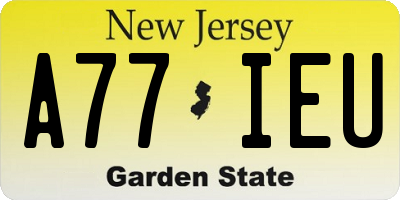 NJ license plate A77IEU