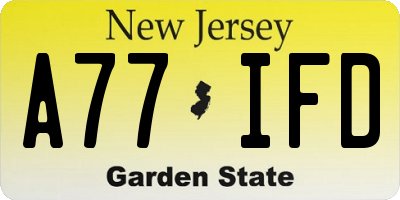 NJ license plate A77IFD