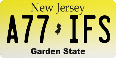 NJ license plate A77IFS