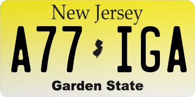 NJ license plate A77IGA