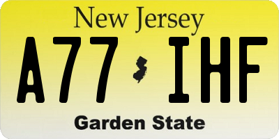 NJ license plate A77IHF