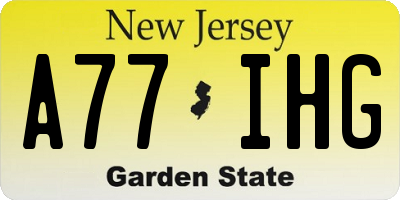 NJ license plate A77IHG