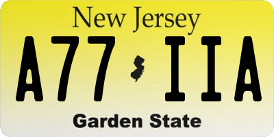 NJ license plate A77IIA
