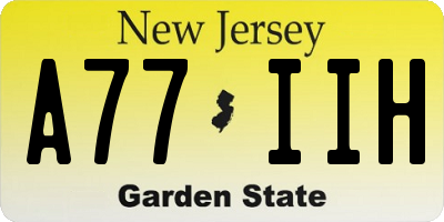 NJ license plate A77IIH