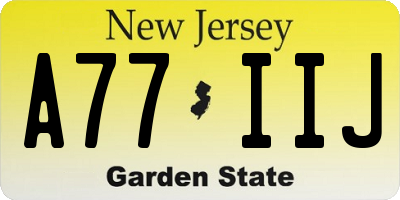 NJ license plate A77IIJ