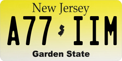 NJ license plate A77IIM