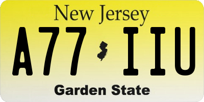 NJ license plate A77IIU