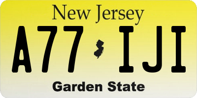 NJ license plate A77IJI