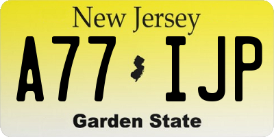 NJ license plate A77IJP