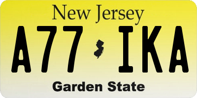 NJ license plate A77IKA
