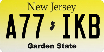 NJ license plate A77IKB
