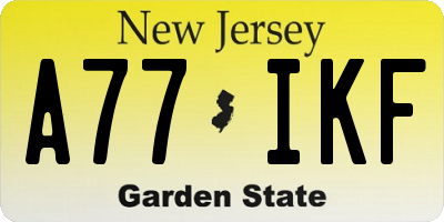 NJ license plate A77IKF