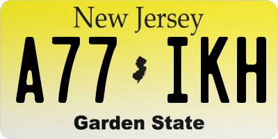 NJ license plate A77IKH