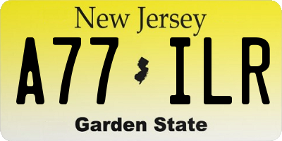 NJ license plate A77ILR