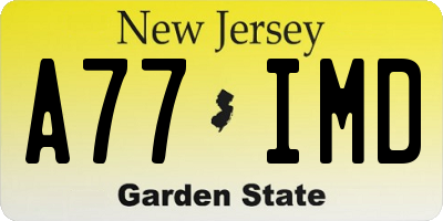 NJ license plate A77IMD