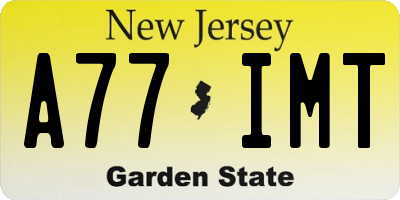 NJ license plate A77IMT