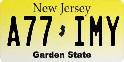 NJ license plate A77IMY