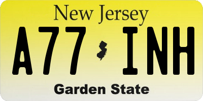 NJ license plate A77INH