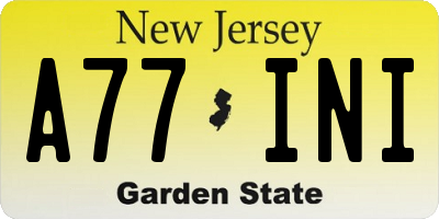 NJ license plate A77INI