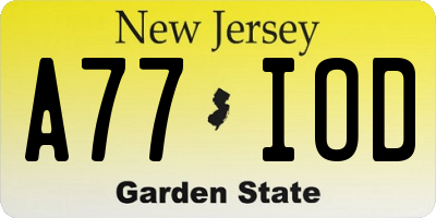 NJ license plate A77IOD