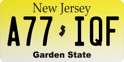 NJ license plate A77IQF