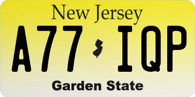 NJ license plate A77IQP