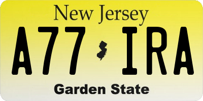 NJ license plate A77IRA