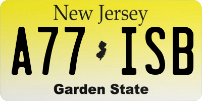 NJ license plate A77ISB