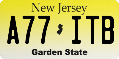 NJ license plate A77ITB