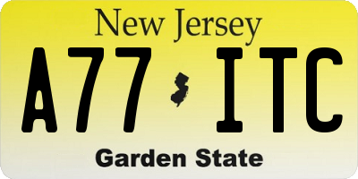 NJ license plate A77ITC