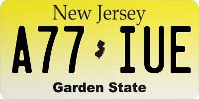 NJ license plate A77IUE