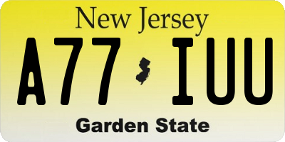 NJ license plate A77IUU