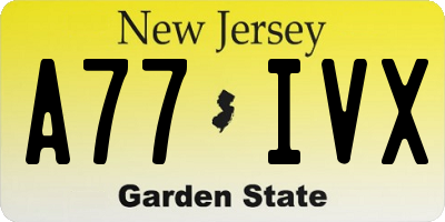 NJ license plate A77IVX