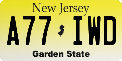 NJ license plate A77IWD