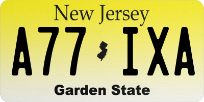 NJ license plate A77IXA