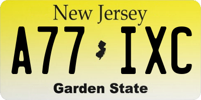 NJ license plate A77IXC