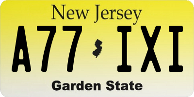 NJ license plate A77IXI