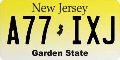 NJ license plate A77IXJ