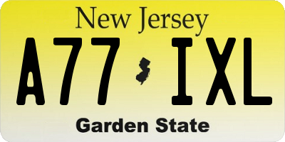 NJ license plate A77IXL