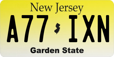 NJ license plate A77IXN