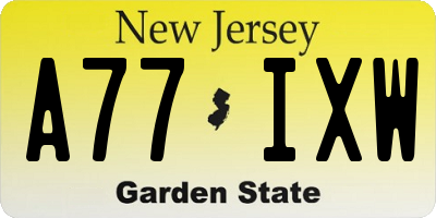 NJ license plate A77IXW