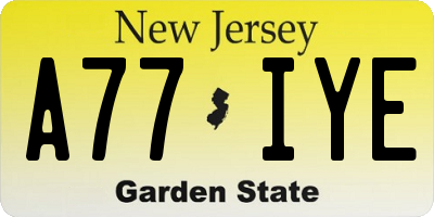NJ license plate A77IYE